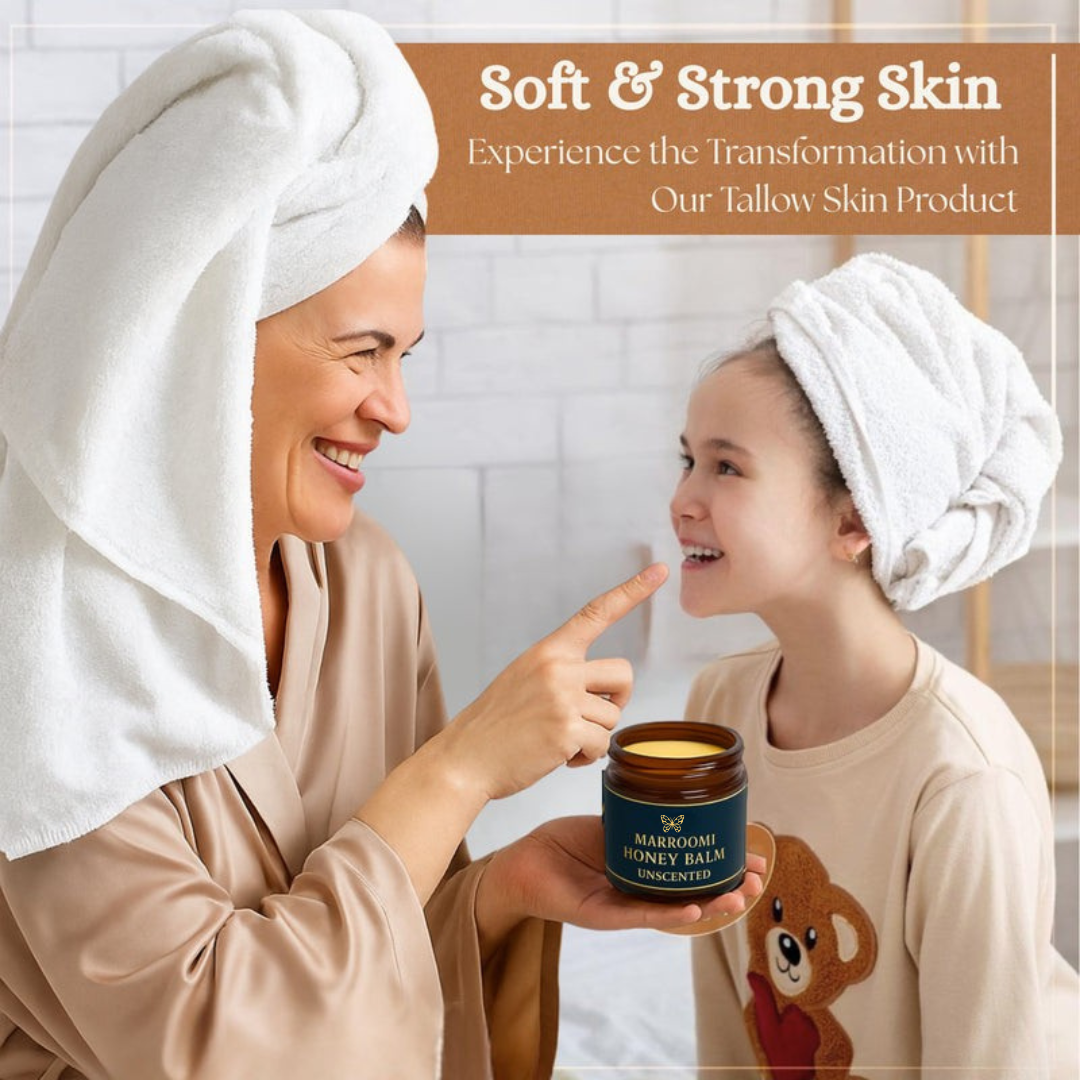 Organic Grass-Fed Beef Tallow with Raw Honey (Unscented)