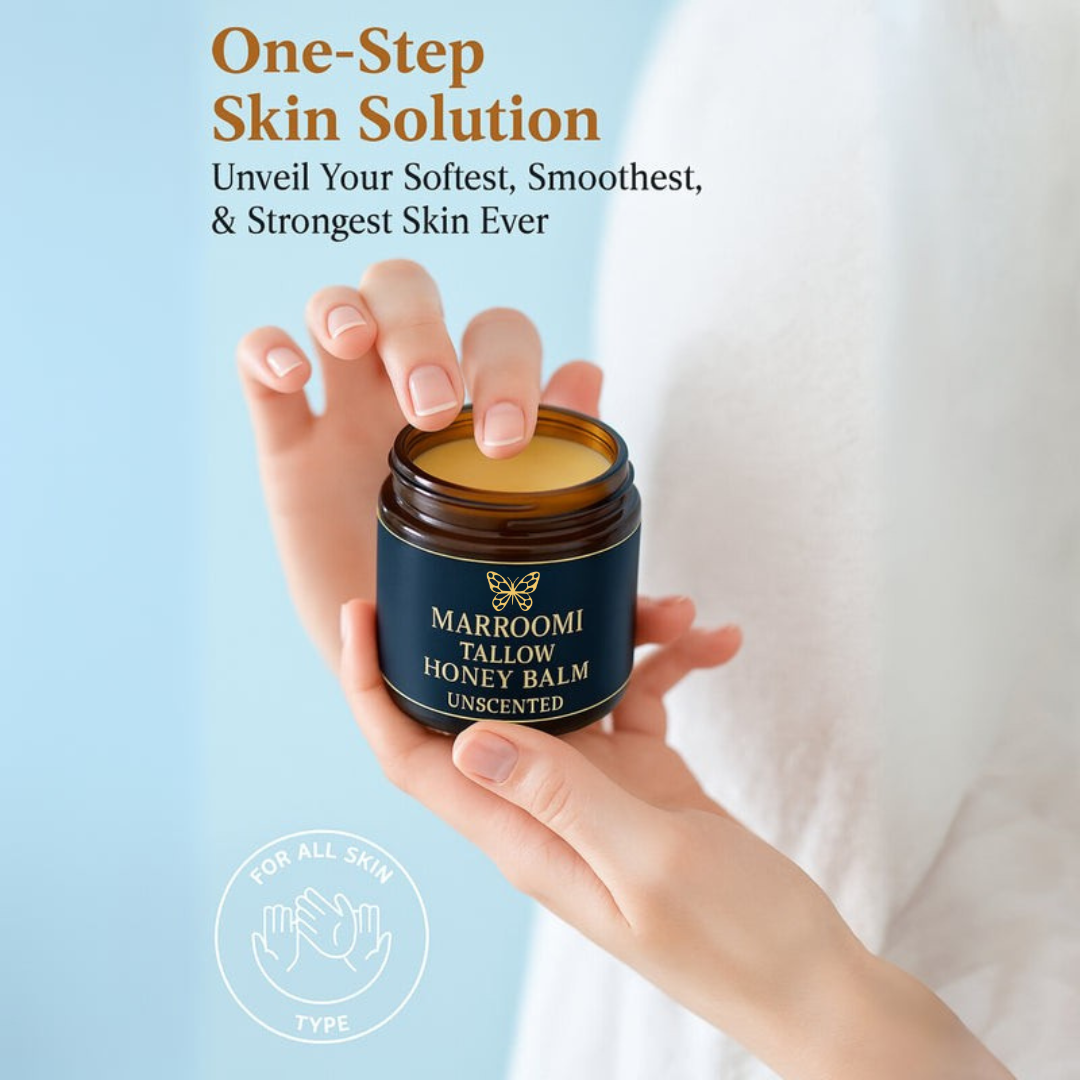 Organic Grass-Fed Beef Tallow with Raw Honey (Unscented)