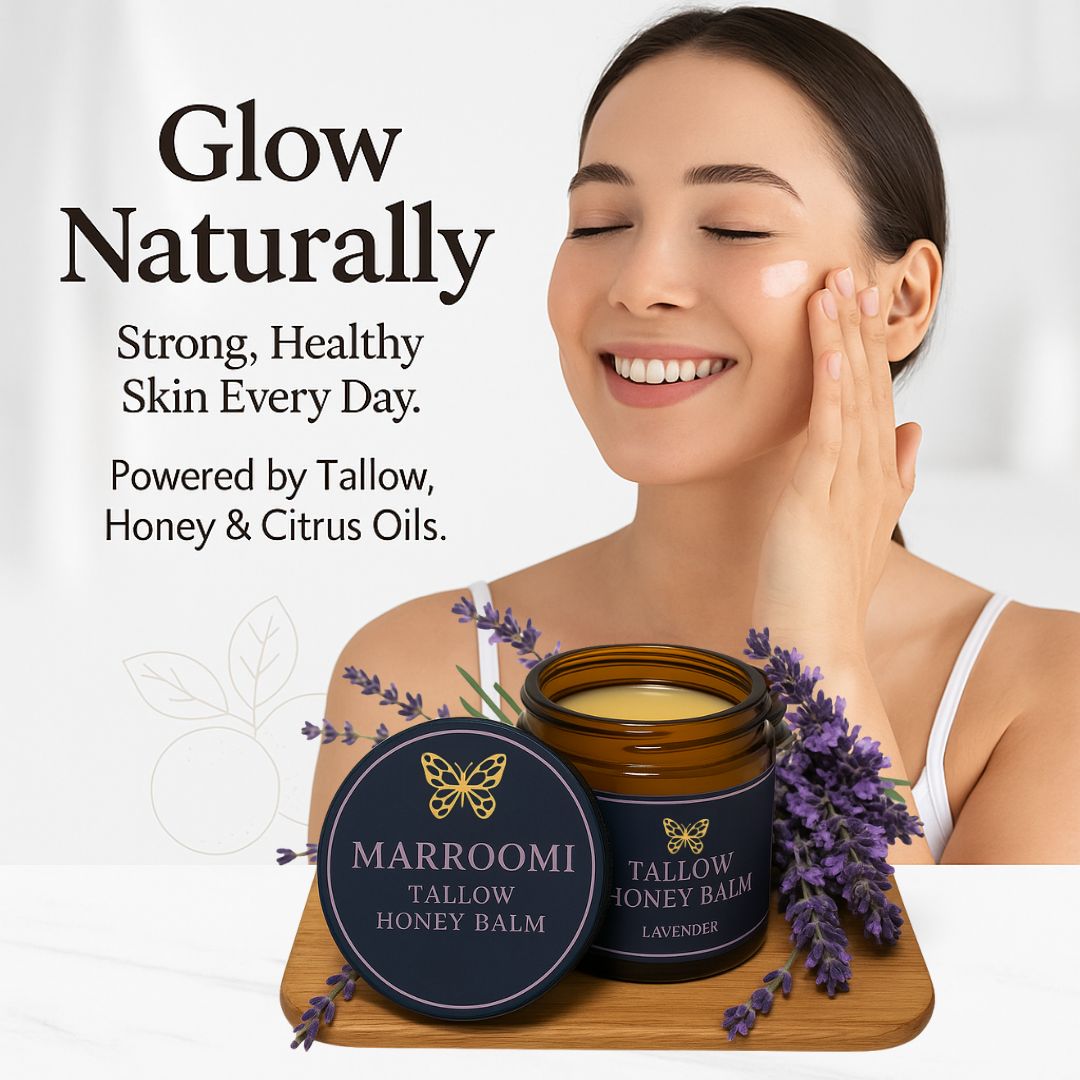 Organic Grass-Fed Beef Tallow Balm With Raw Honey (Lavender Scent)