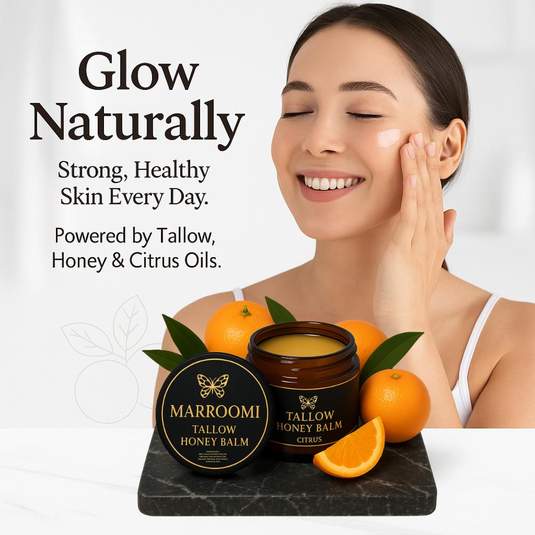 Organic Grass-Fed Beef Tallow Balm With Raw Honey