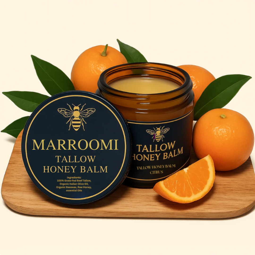 Organic Grass-Fed Beef Tallow Balm With Raw Honey