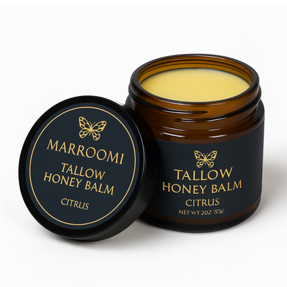 Organic Grass-Fed Beef Tallow Balm With Raw Honey