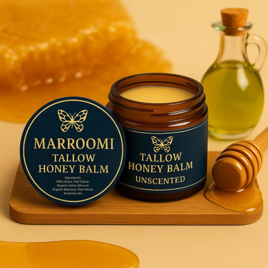 Organic Grass-Fed Beef Tallow with Raw Honey (Unscented)