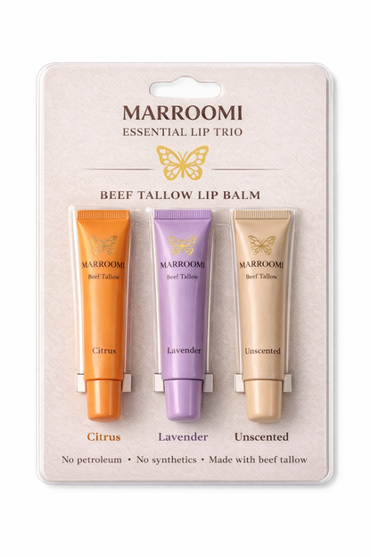 Marroomi Essential Lip Trio  Beef Tallow Lip Balm