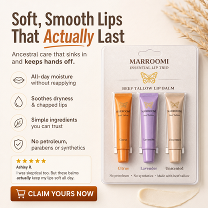 Marroomi Essential Lip Trio  Beef Tallow Lip Balm