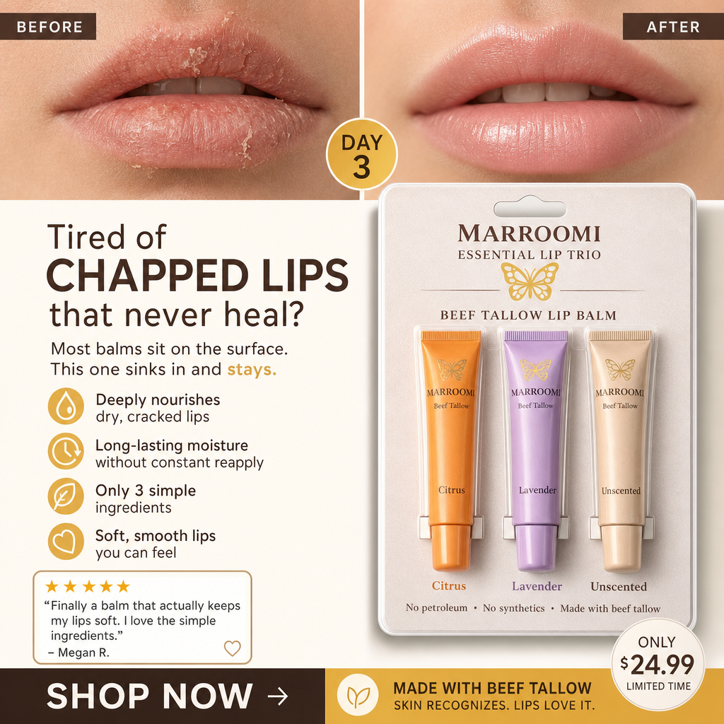 Marroomi Essential Lip Trio  Beef Tallow Lip Balm