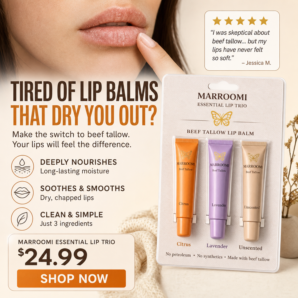 Marroomi Essential Lip Trio  Beef Tallow Lip Balm