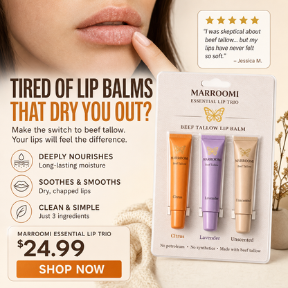 Marroomi Essential Lip Trio  Beef Tallow Lip Balm